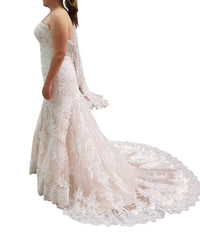 Allure Bridals - Elegant Lace Strapless Wedding Gown