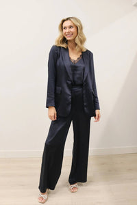 Skies Are Blue - Icon Brushed Satin Wide Leg Trousers
