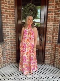 Entro - Halter Mock Neck Maxi Dress