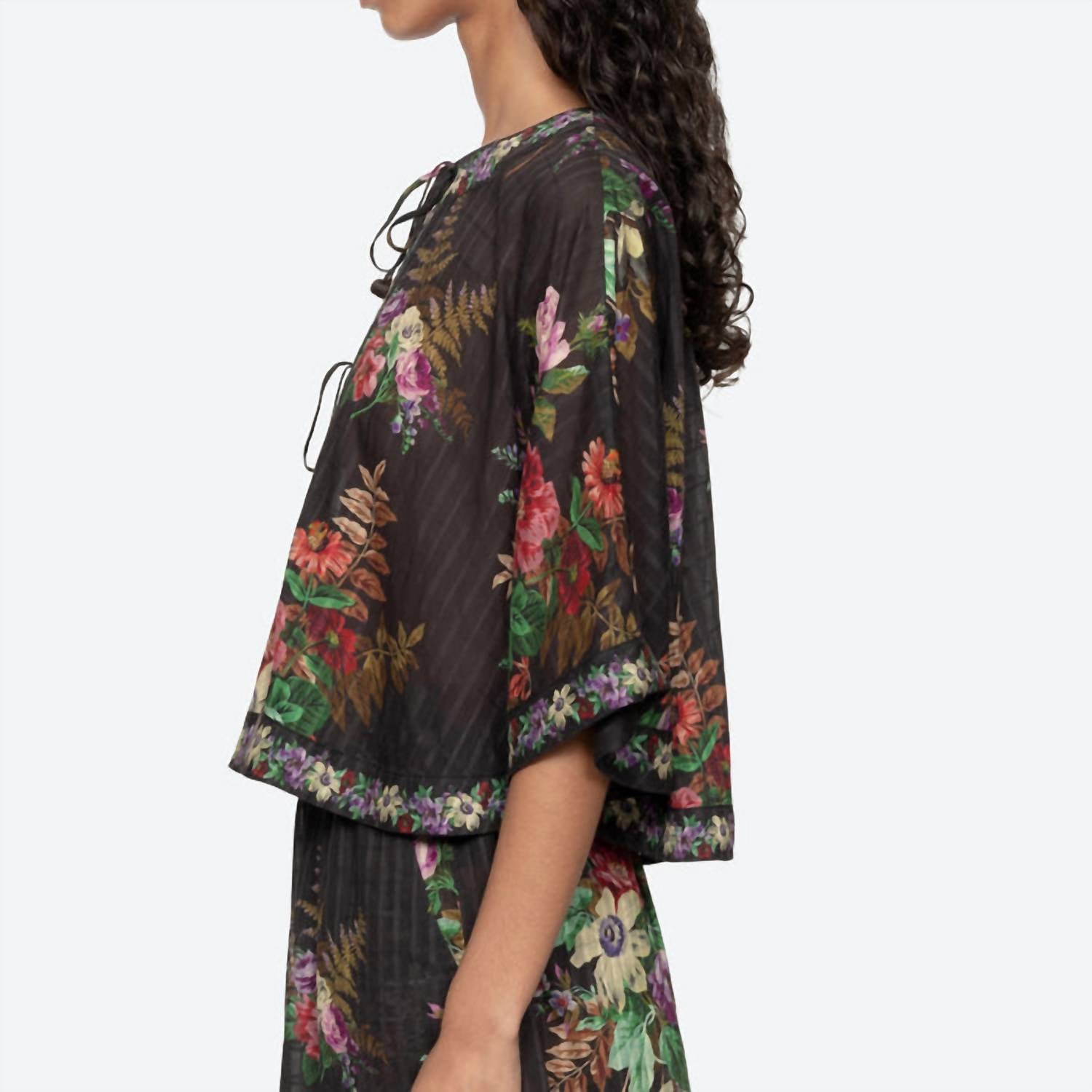 Sea - Viktoria Print Tie Front Top