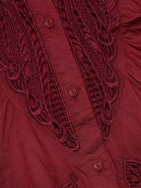 Farm Rio - Guipure Lace Cotton Button-up Shirt
