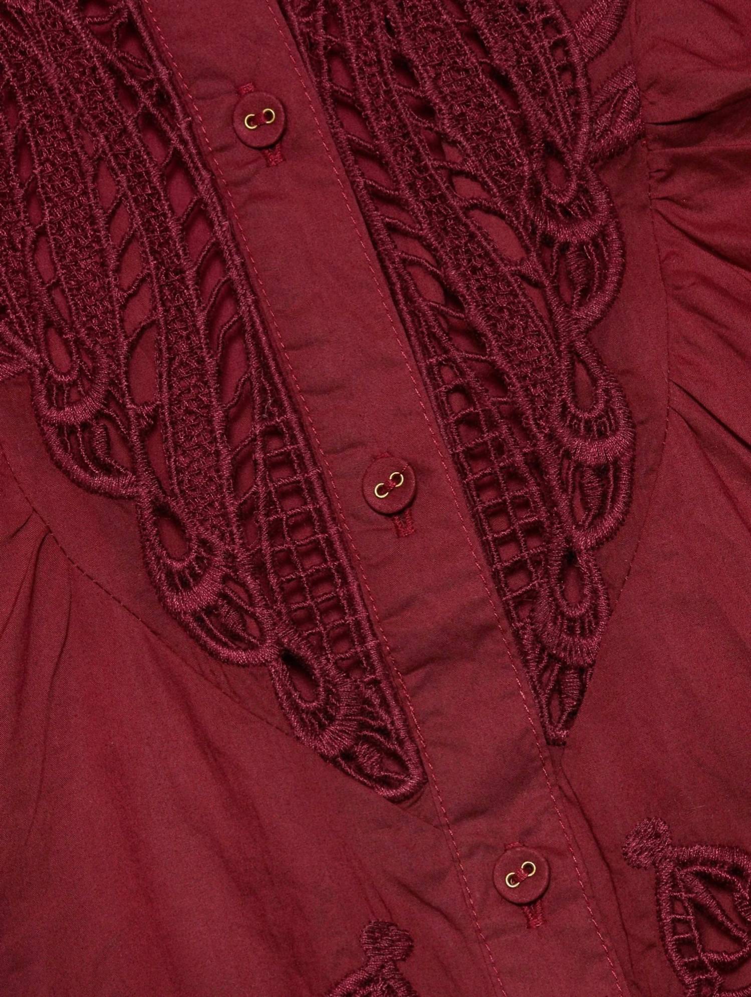 Farm Rio - Guipure Lace Cotton Button-up Shirt
