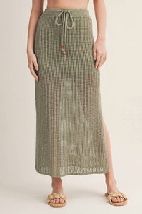 Mustard Seed Jada Crochet Skirt in green - women's skirt