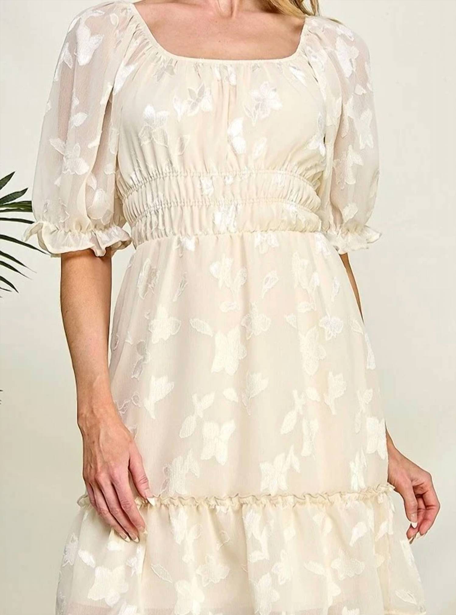 Chris & Carol - Carefree Smocked Waist Mini Dress