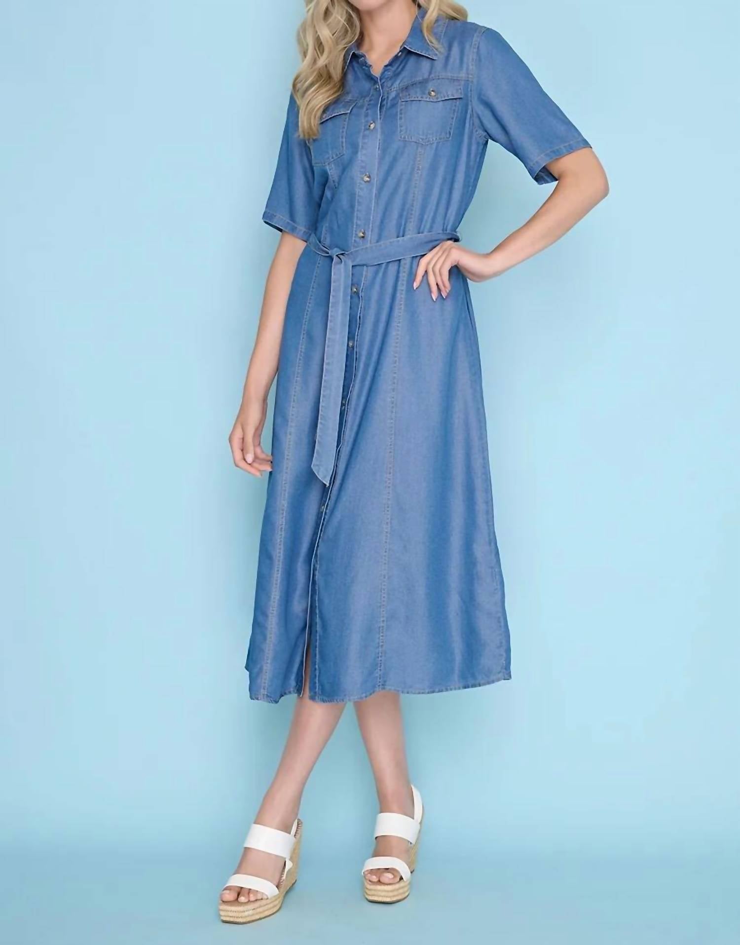 Picadilly - Short Sleeves V-Neckline Dress