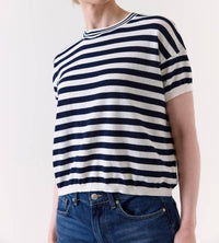 Brodie Cashmere - Bree Stripe Boxy Tee