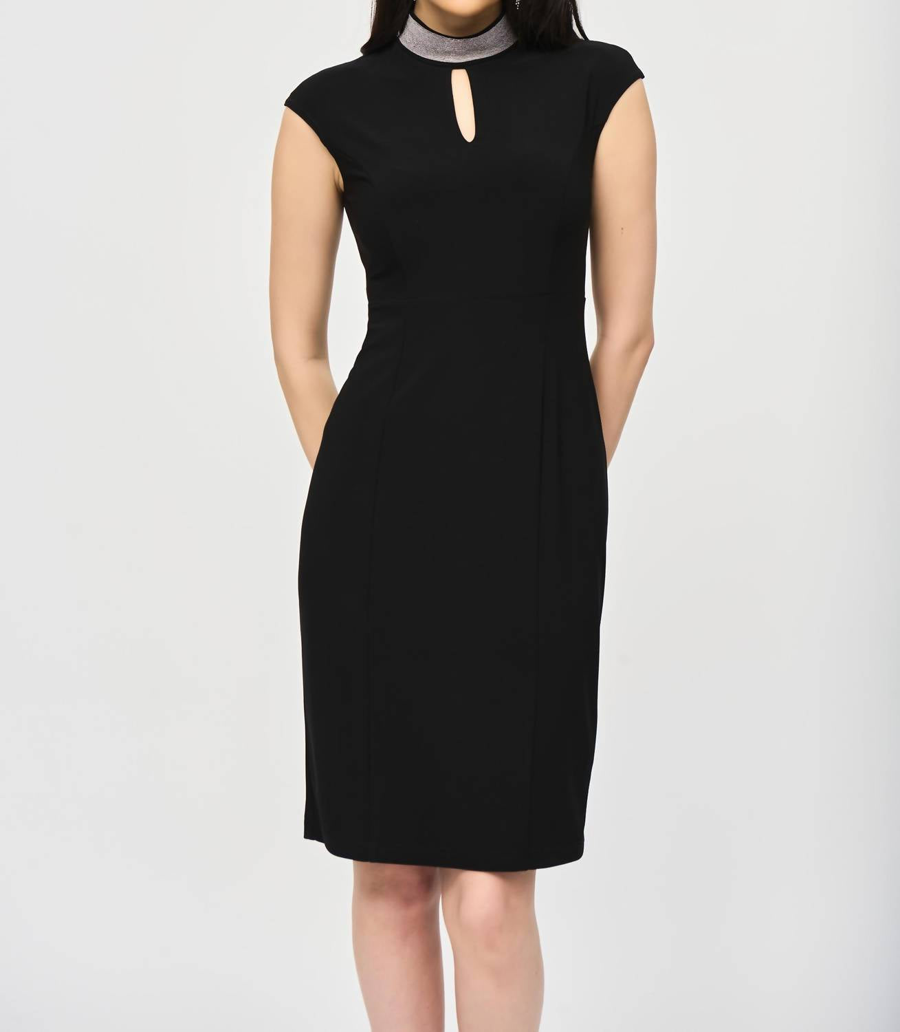 Joseph Ribkoff - Keyhole High-neck Mini Dress