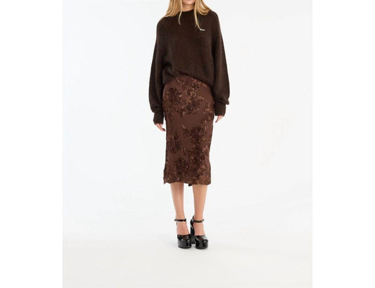 Rotate - Flower Mesh Pencil Skirt