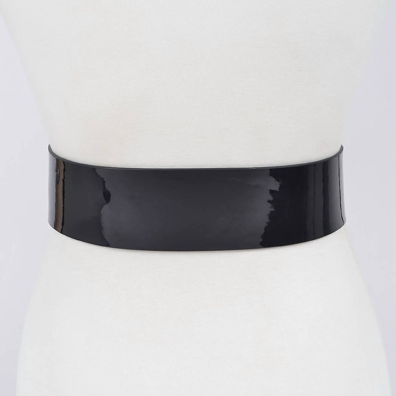 3Am By H&D Accessories - Women's Vegan Patent Leather Wide Belt - Plus