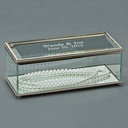 Creative Gifts International - Rectangular Glass Box With Hinged Cover