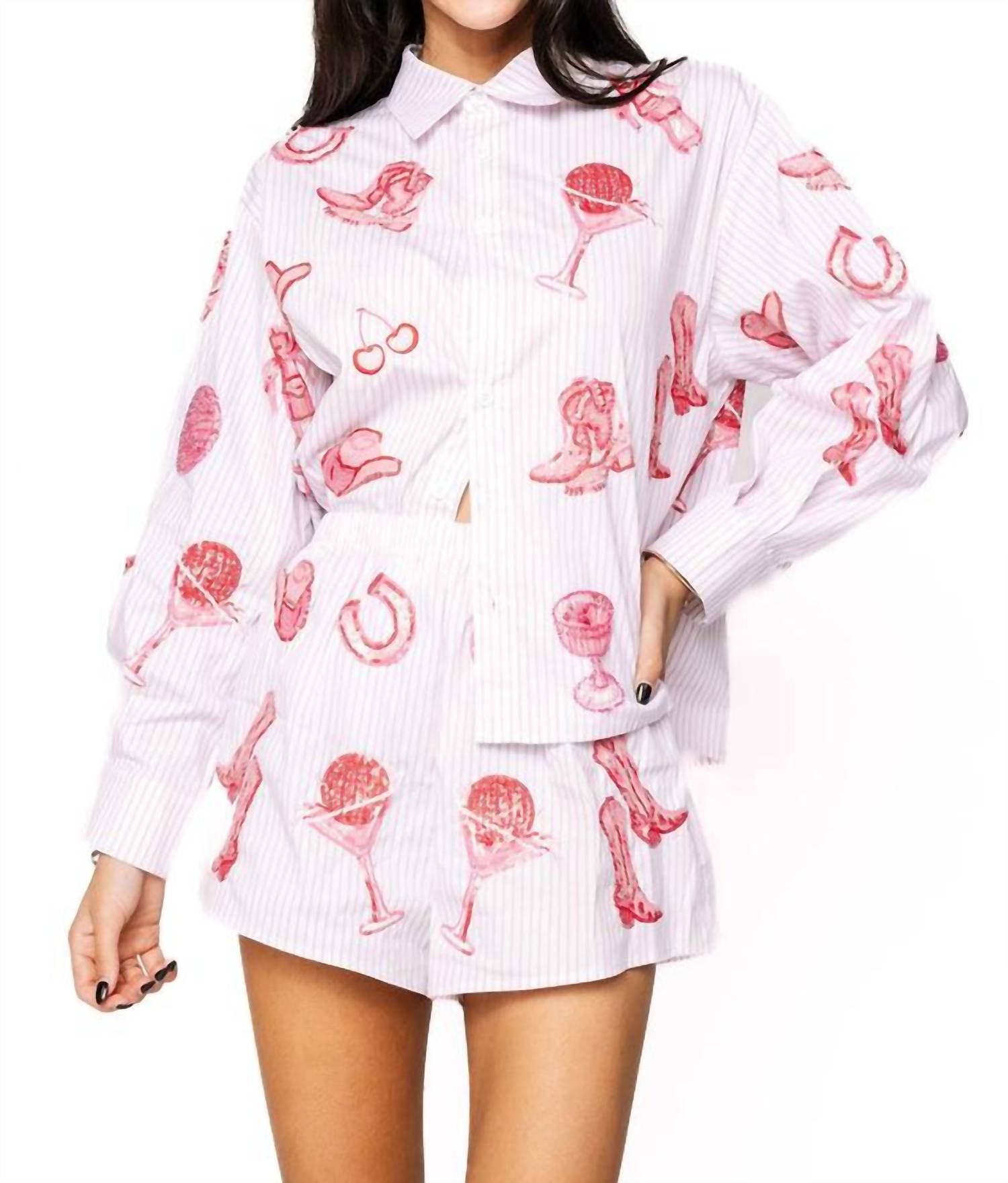 Queen Of Sparkles - Disco Cowgirl Icon Collared Top