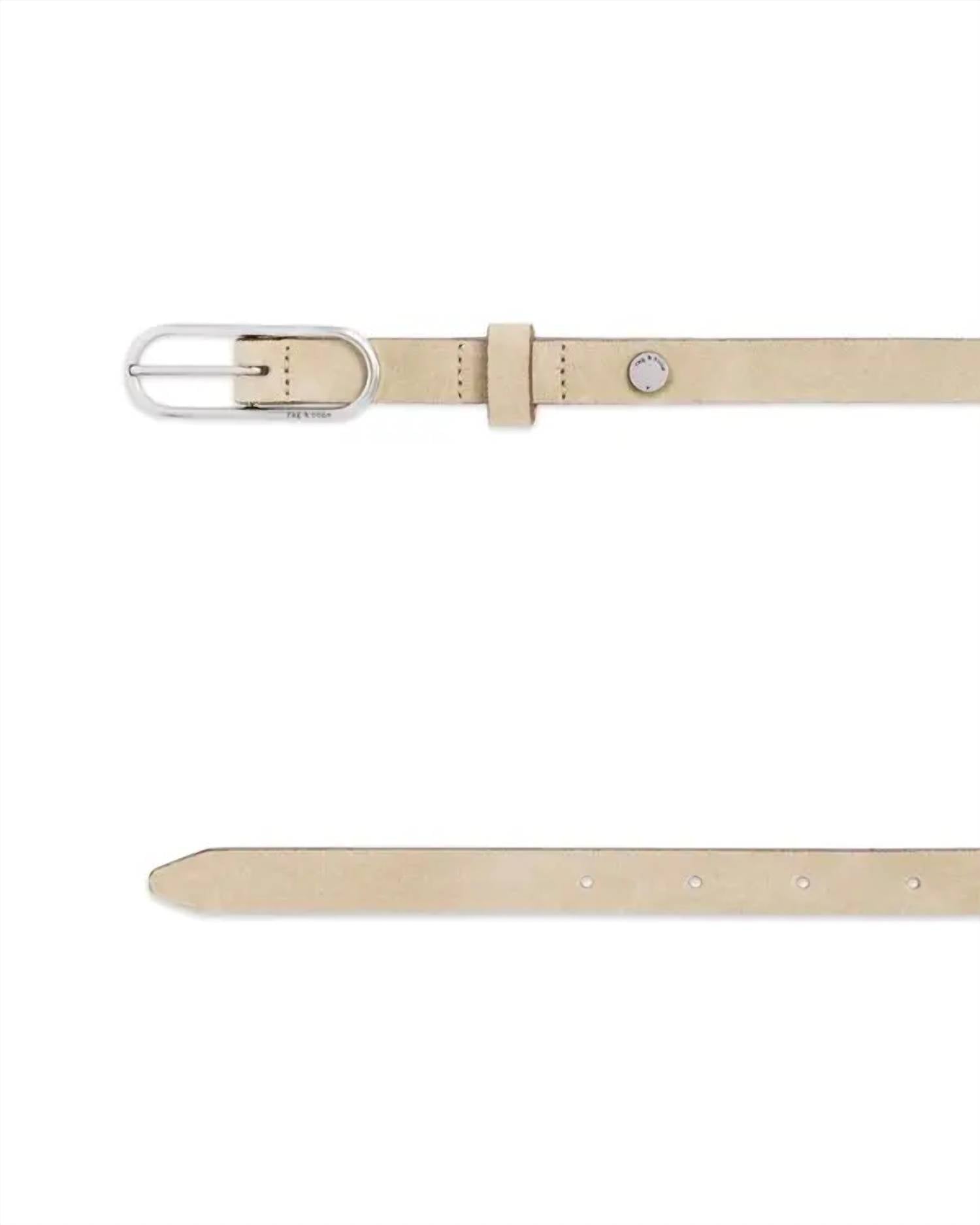 Rag & Bone Women's Baby Rounded Rebound Belt in lightsand - women's accessory - detail view