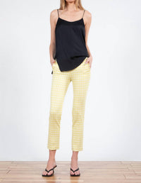 Avenue Montaigne Lulu Straight Cropped Pant in grid check - women's pants