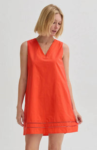 Crescent - Reese Lattice Trim Poplin Mini Dress