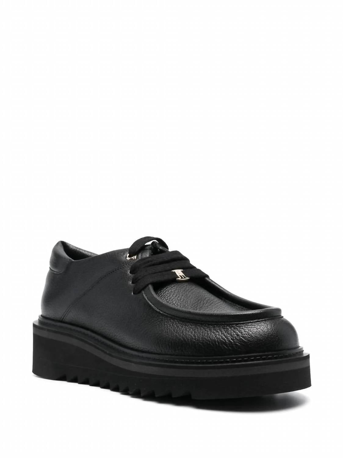 Salvatore Ferragamo Women's Euripilo Chunky Lace-up Oxford Shoes in black - women's flats - detail view