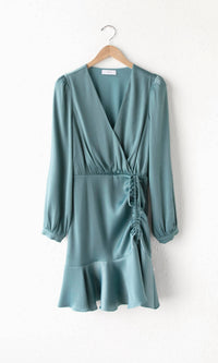 JOANNE RUCHED SATIN DRESS