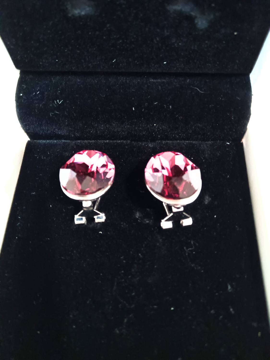 Swarovski Oval Shape Crystals Stud Earring in pink - women's jewelry - alternate view