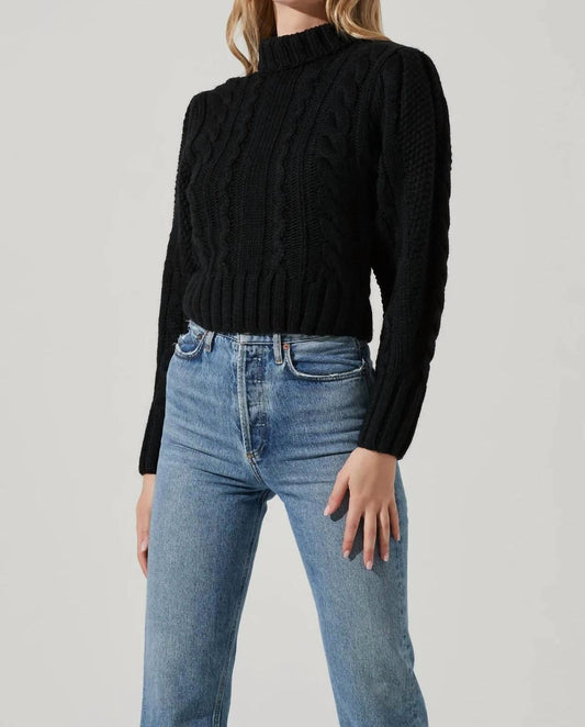 Astr - HAISLEY CABLE KNIT TURTLENECK SWEATER