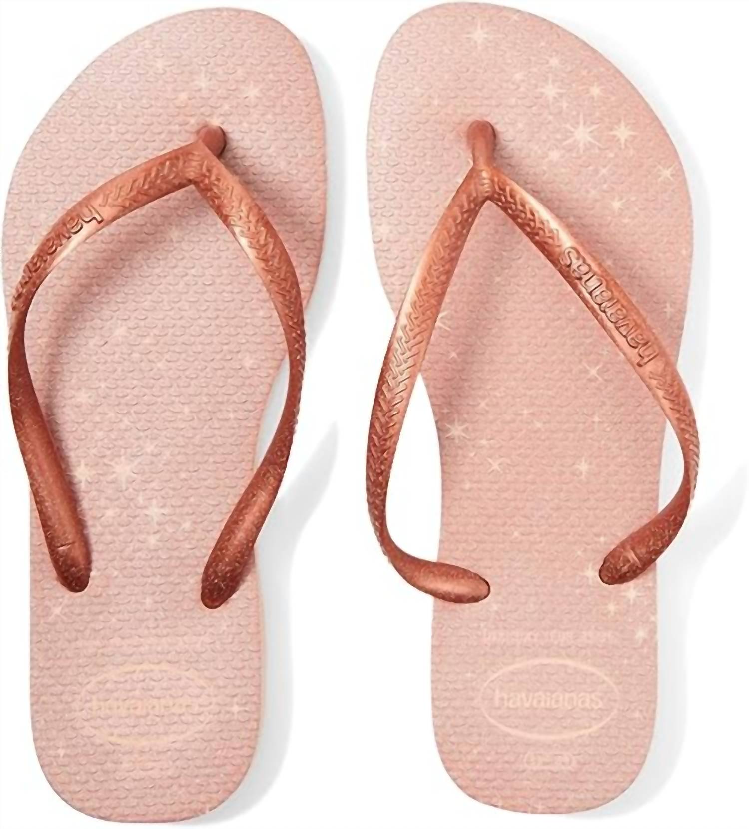 havaianas Girl's Slim Gloss Flip Flop in rose gold - kids' sandal