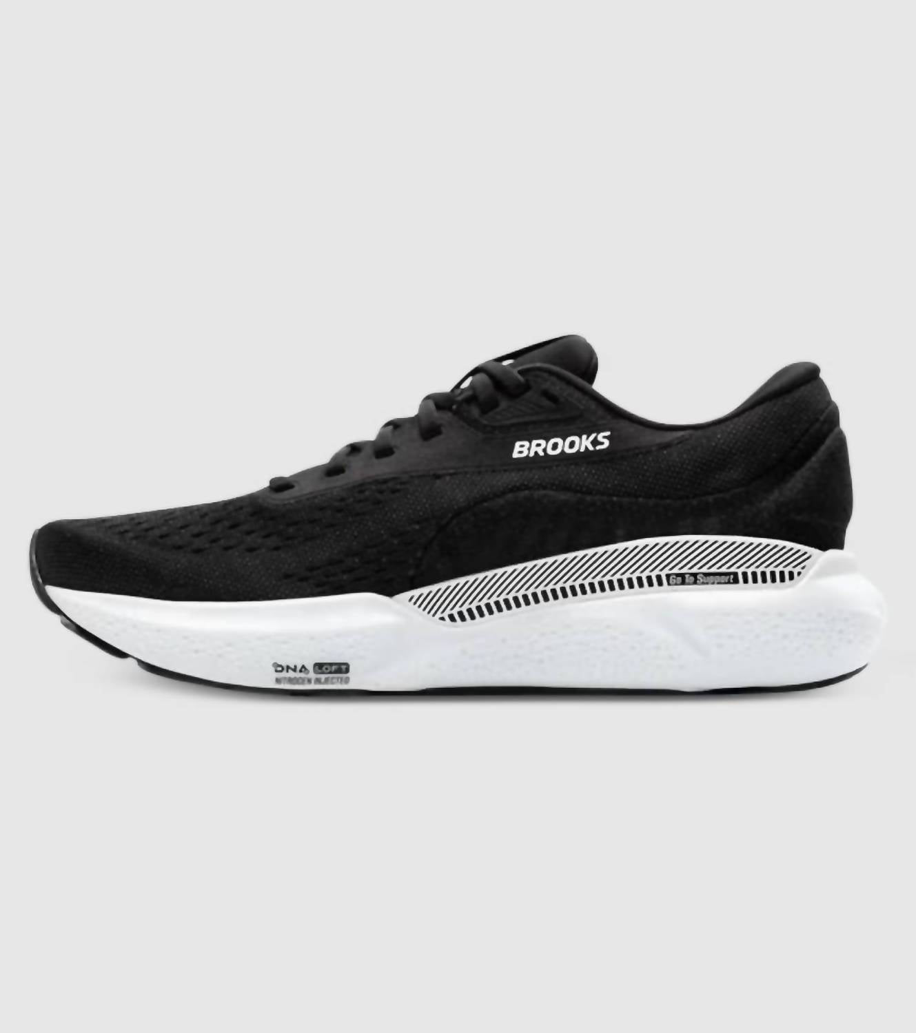 BROOKS Men's Adrenaline Gts 24 Wide Running Shoes in black white - men's shoe - alternate view