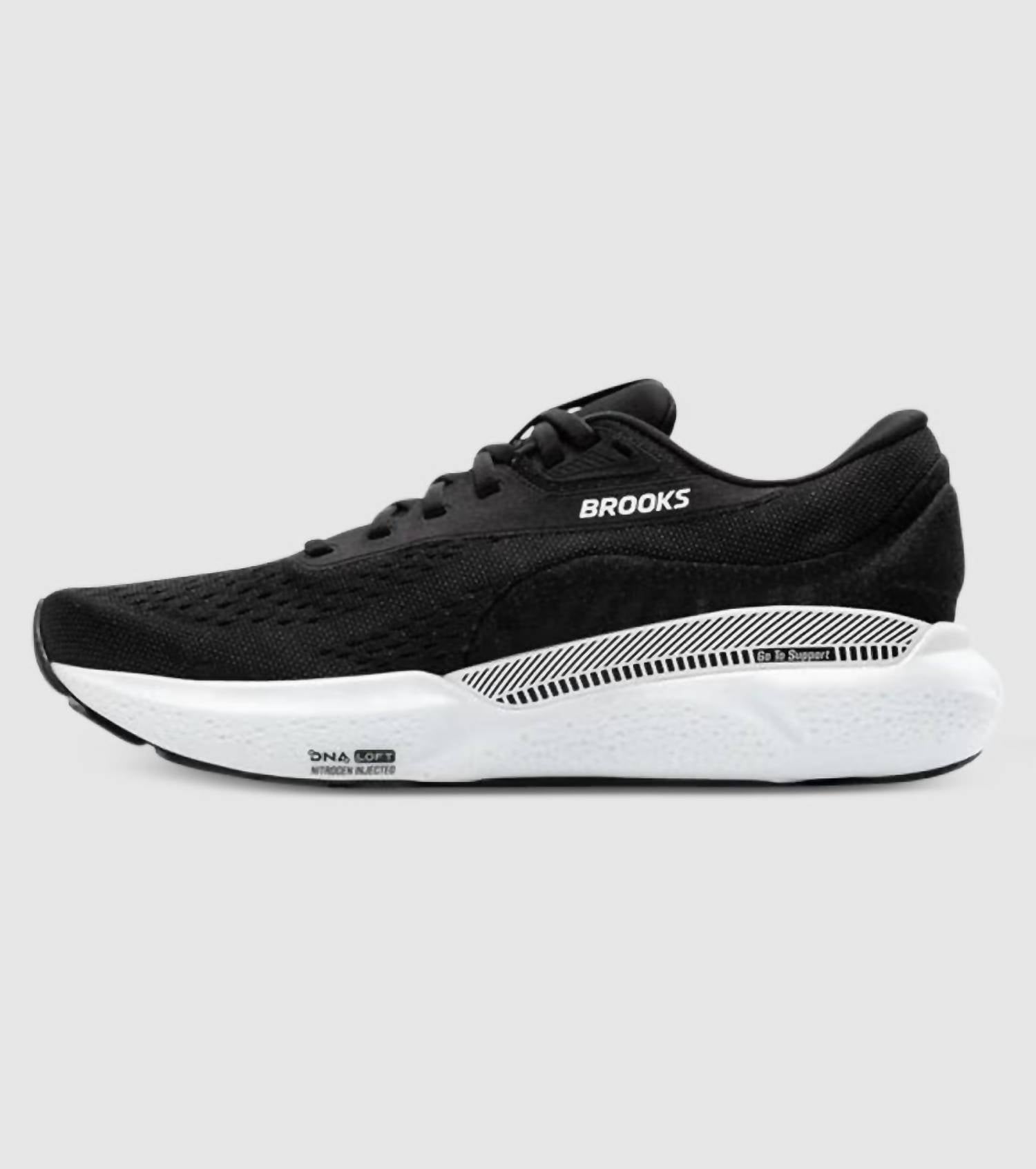 BROOKS Women's Adrenaline Gts 24 Wide Running Shoes in black white - women's shoe - alternate view