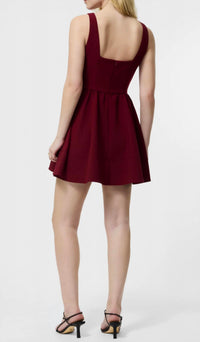 FRENCH CONNECTION Azra Twill Low Back Mini Dress in cabernet - women's dress - view 5