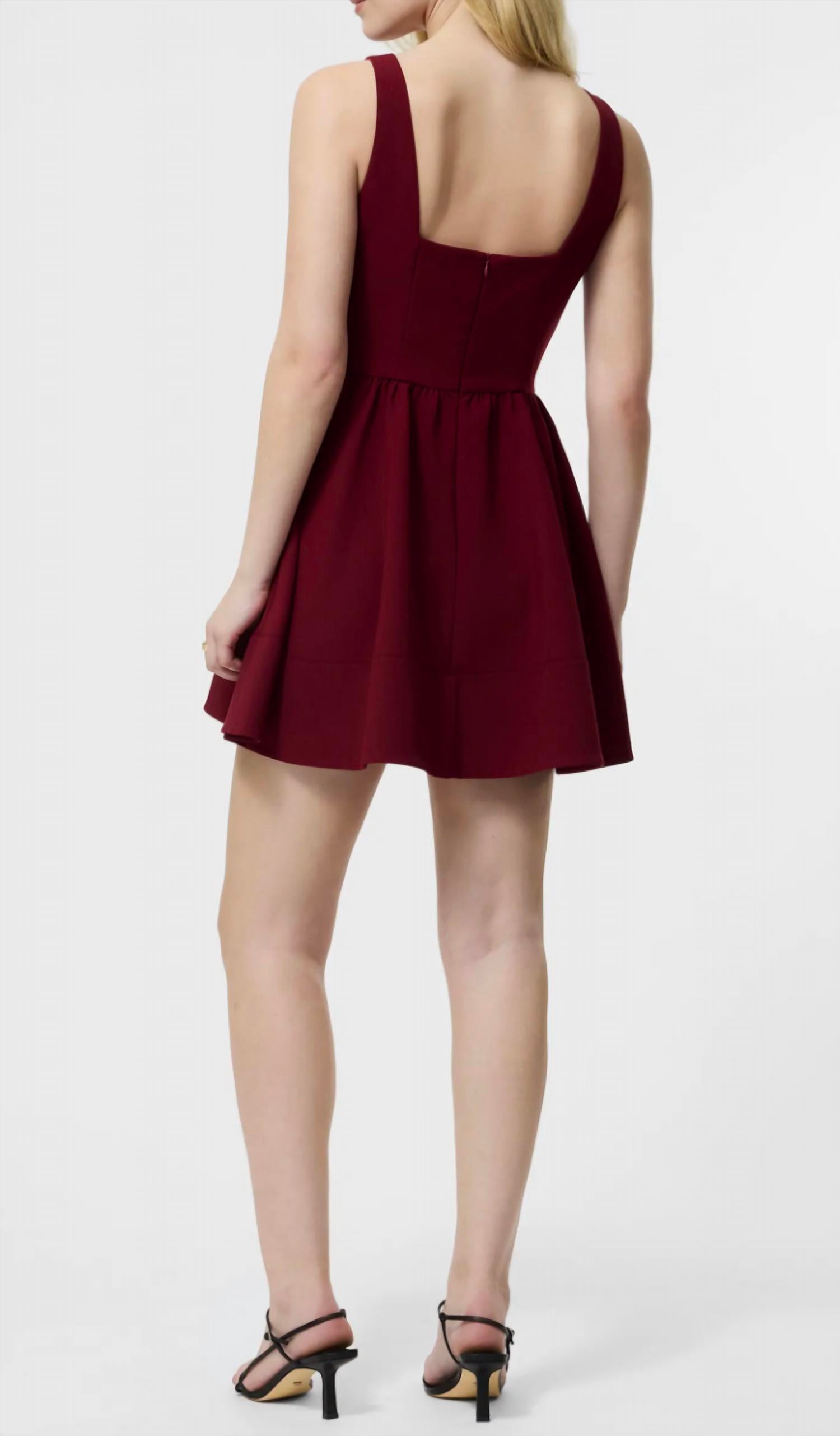 FRENCH CONNECTION Azra Twill Low Back Mini Dress in cabernet - women's dress - view 5