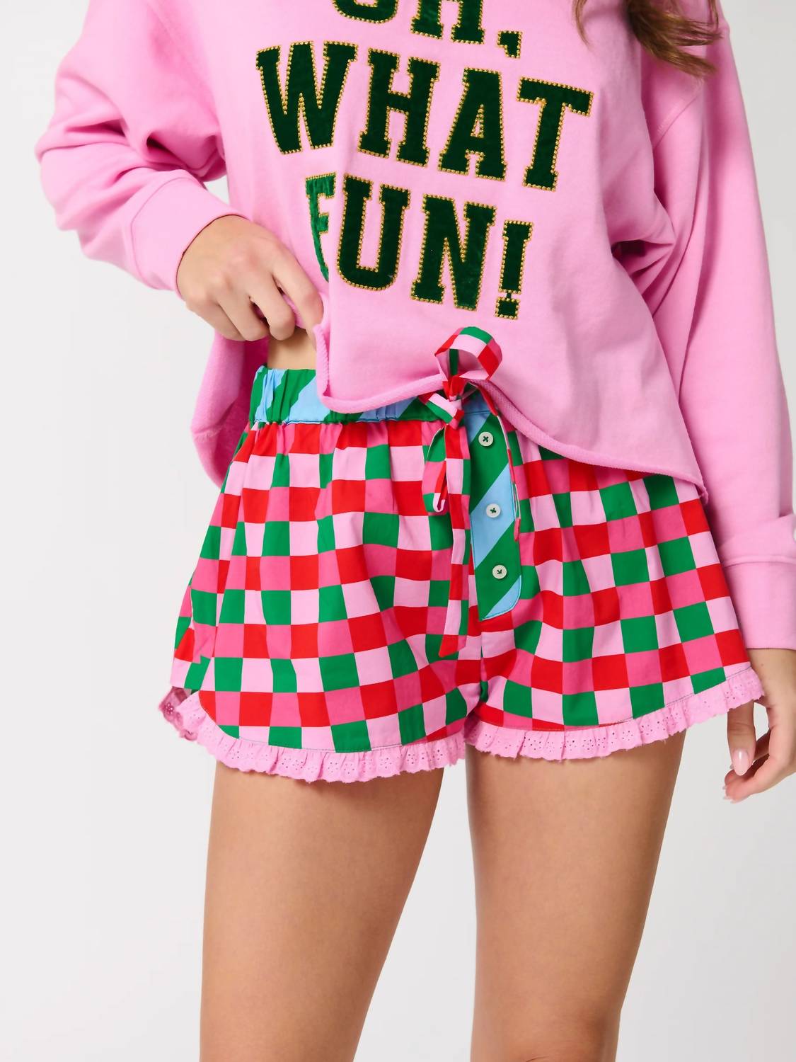 Shiraleah Checkered Boxer Shorts in multi - women's shorts