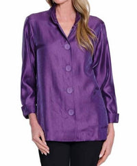 Multiples - Shimmer Button Front Jacket