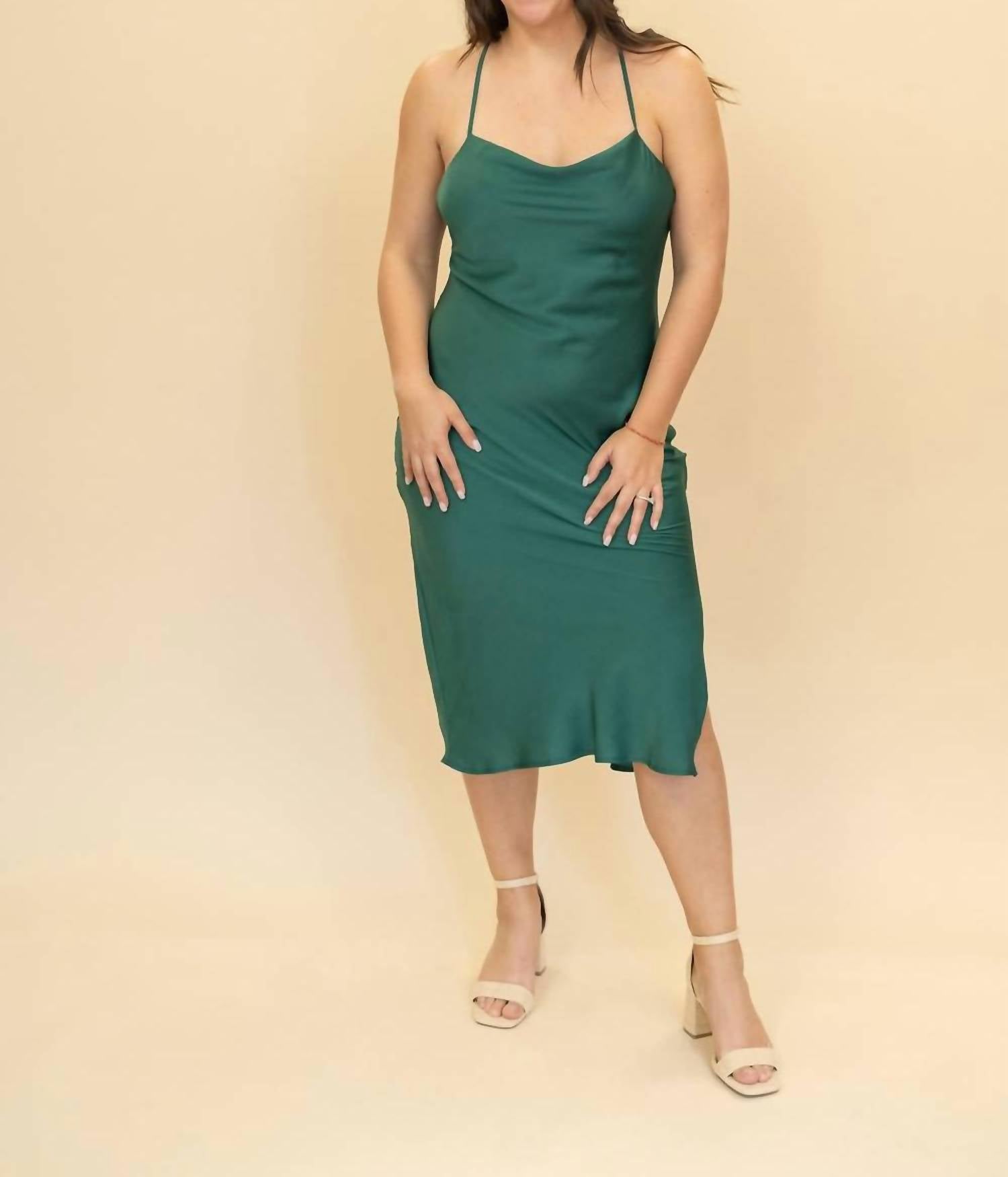 Sadie & Sage - Mirage Cowl Neck Midi Dress With Shawl