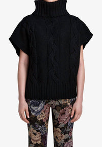 Smythe - Cable-knit Sleeveless Turtleneck Top