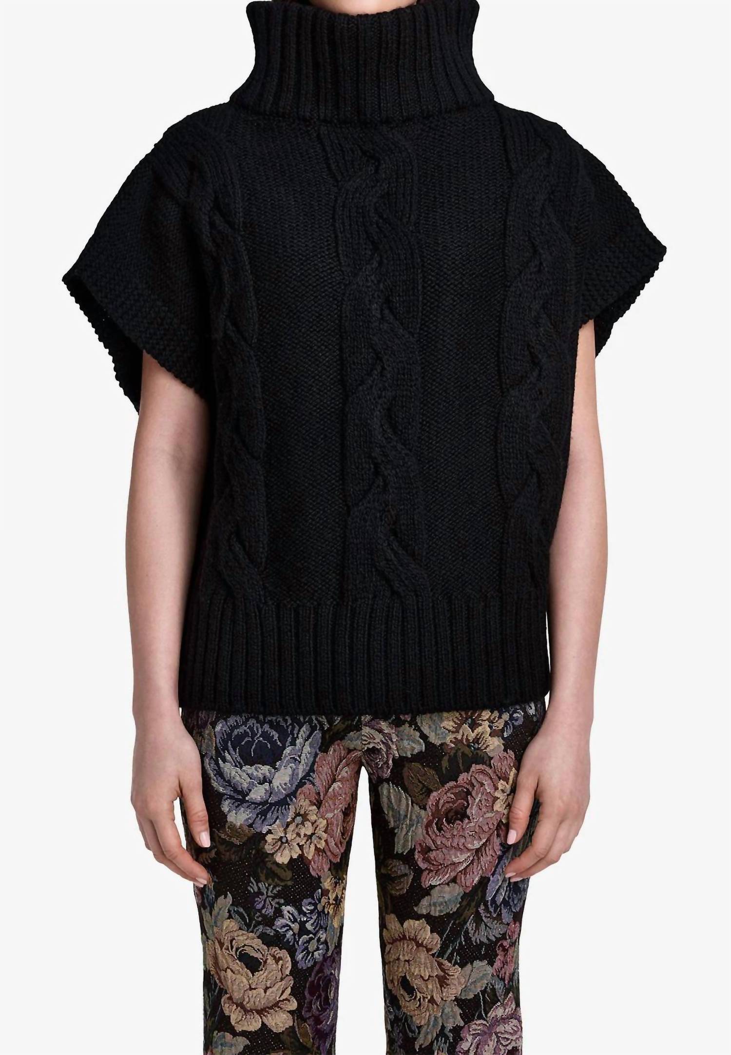 Smythe - Cable-knit Sleeveless Turtleneck Top