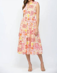 Fate - Floral Patchwork Midi Dress