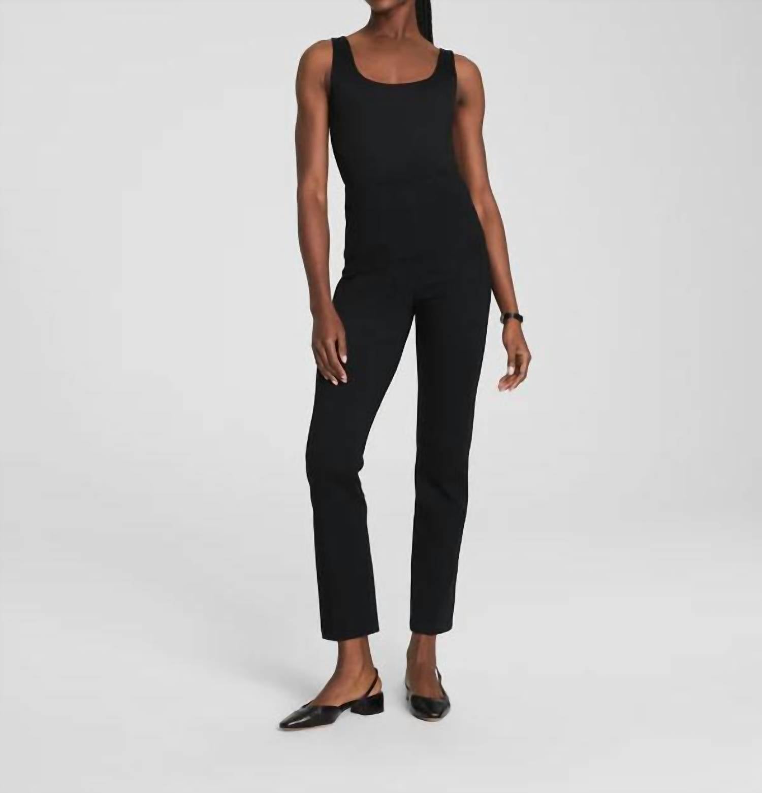 Spanx Perfect Fit Ponte Slim Straight Pant in black - women's pants - view 4