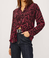 Rails Josephine Top in oxblood tiger stripe - women's long sleeve top