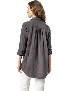 Lilla P - Long Sleeve Button Down Tunic Top