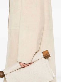 Toteme - Collarless Suede Coat