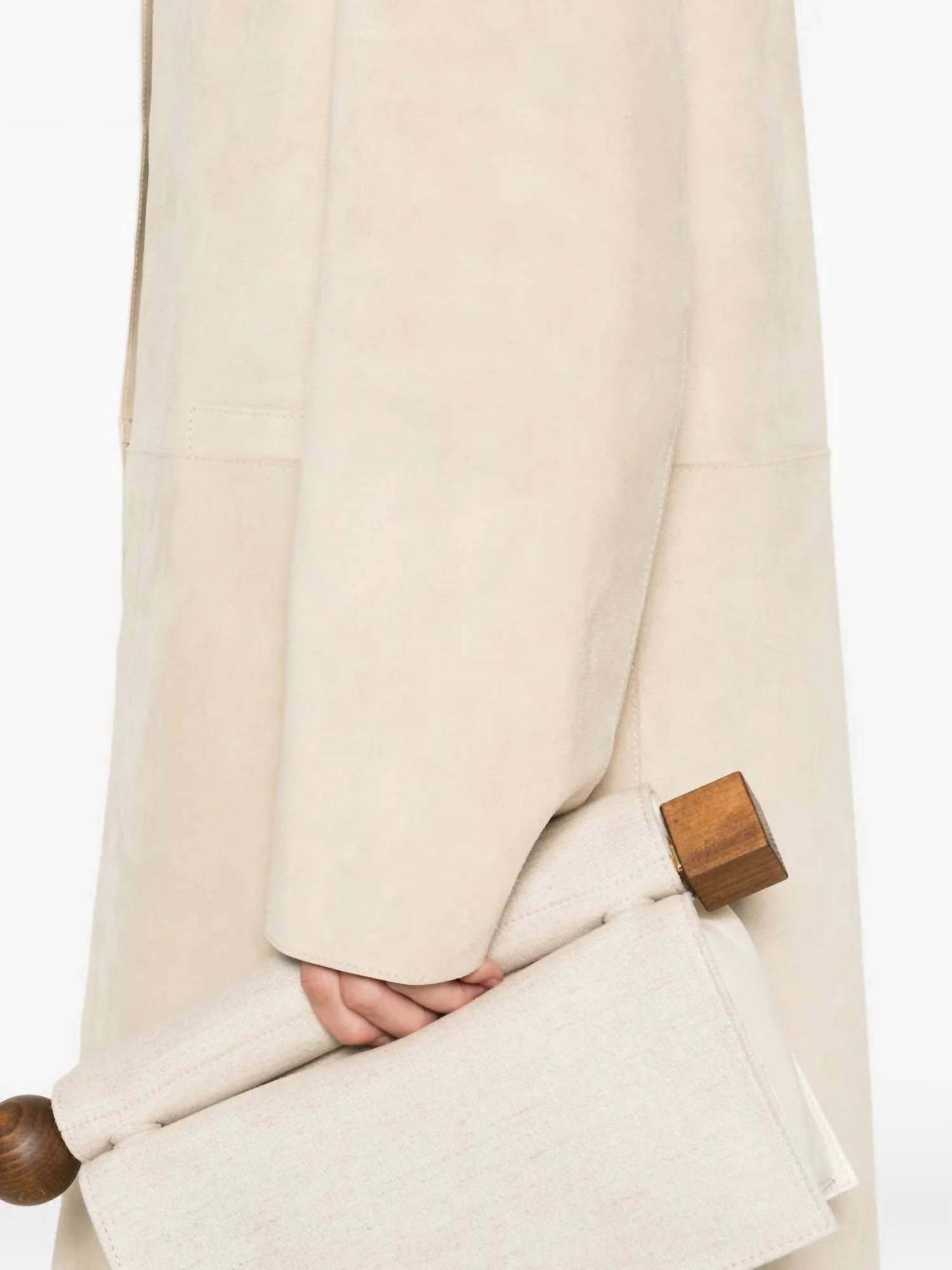Toteme - Collarless Suede Coat