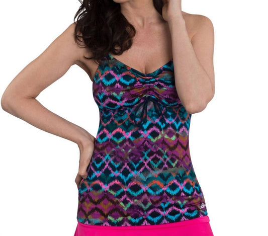 Dolfin - Morocco Printed Chlorine Resistant Tie Front Tankini Top