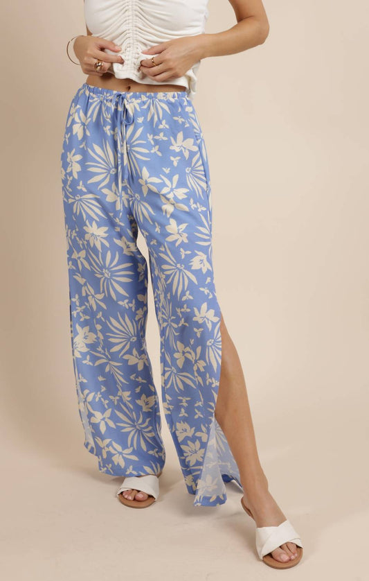 Sage The Label - Flower Trail Beach Pant With Leg Slit