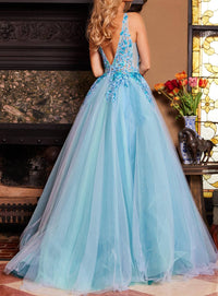 Jovani - Floral Embroidered Bodice Ball Gown