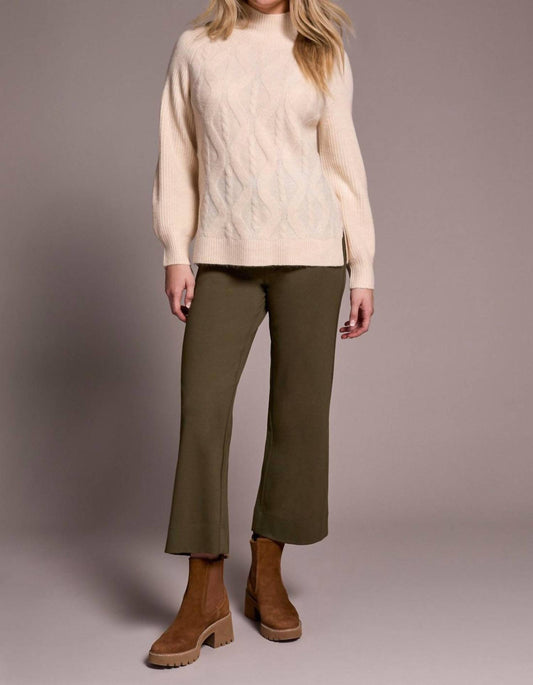 Tribal - Long Puff Sleeve Mock Neck Sweater