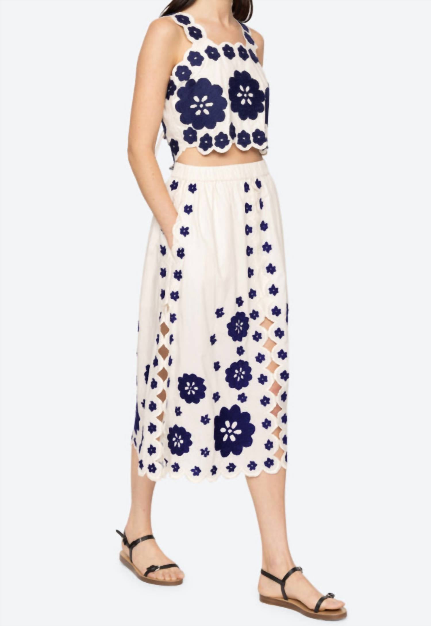 Sea - Catrine Applique Midi Skirt