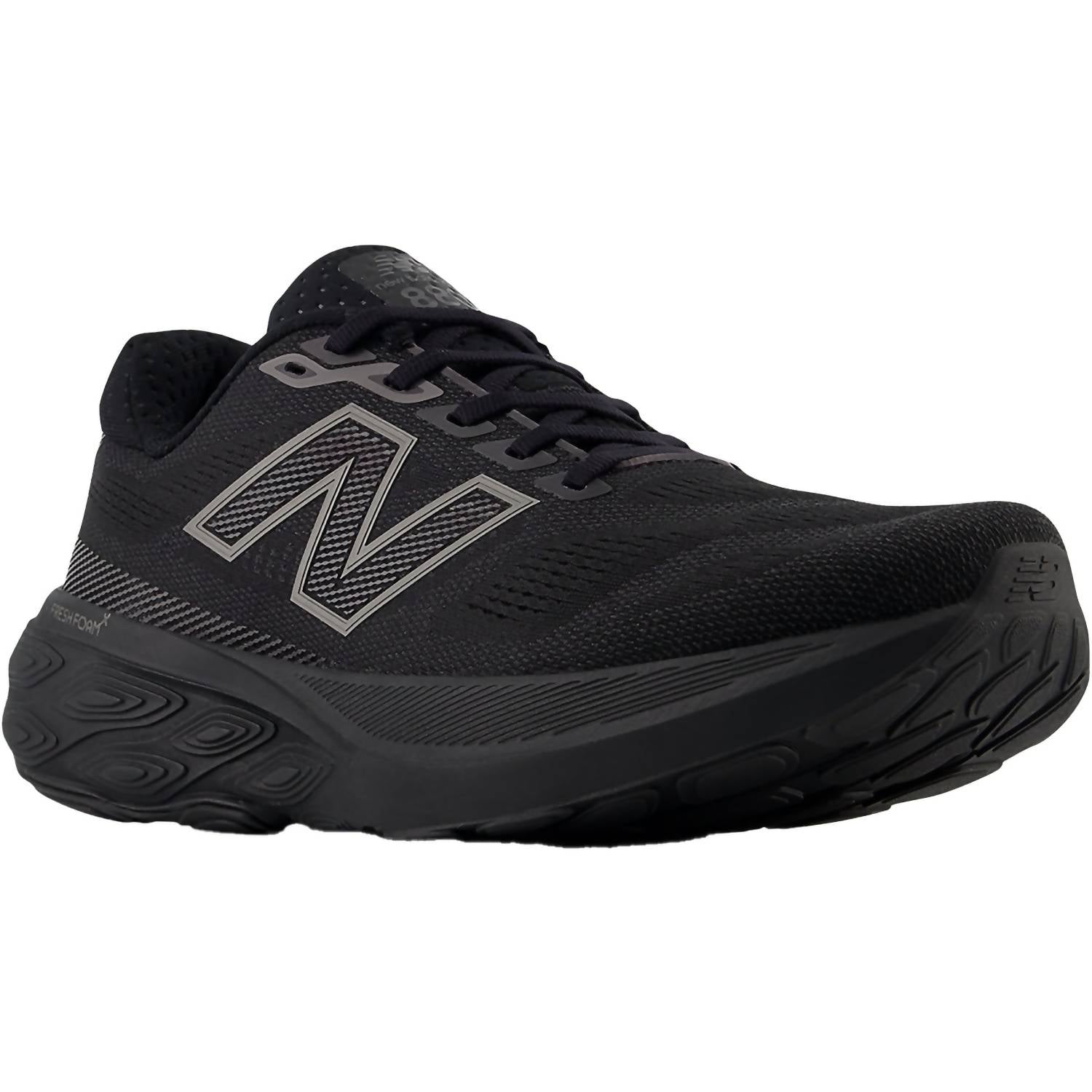 New Balance Men's Athletic Shoes Sneakers in black black black mesh - men's shoe - detail view