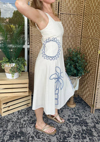 Peach Love - Palm Tree Midi Dress