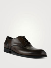 Zegna Men's Siena Flex Derby Shoes in brown - men's shoe - detail view