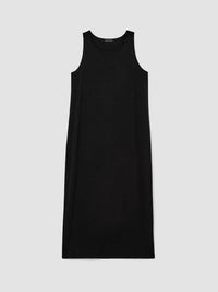 Eileen Fisher Stretch Jersey Sleeveless Midi Tank Dress in black - women's dress - view 5
