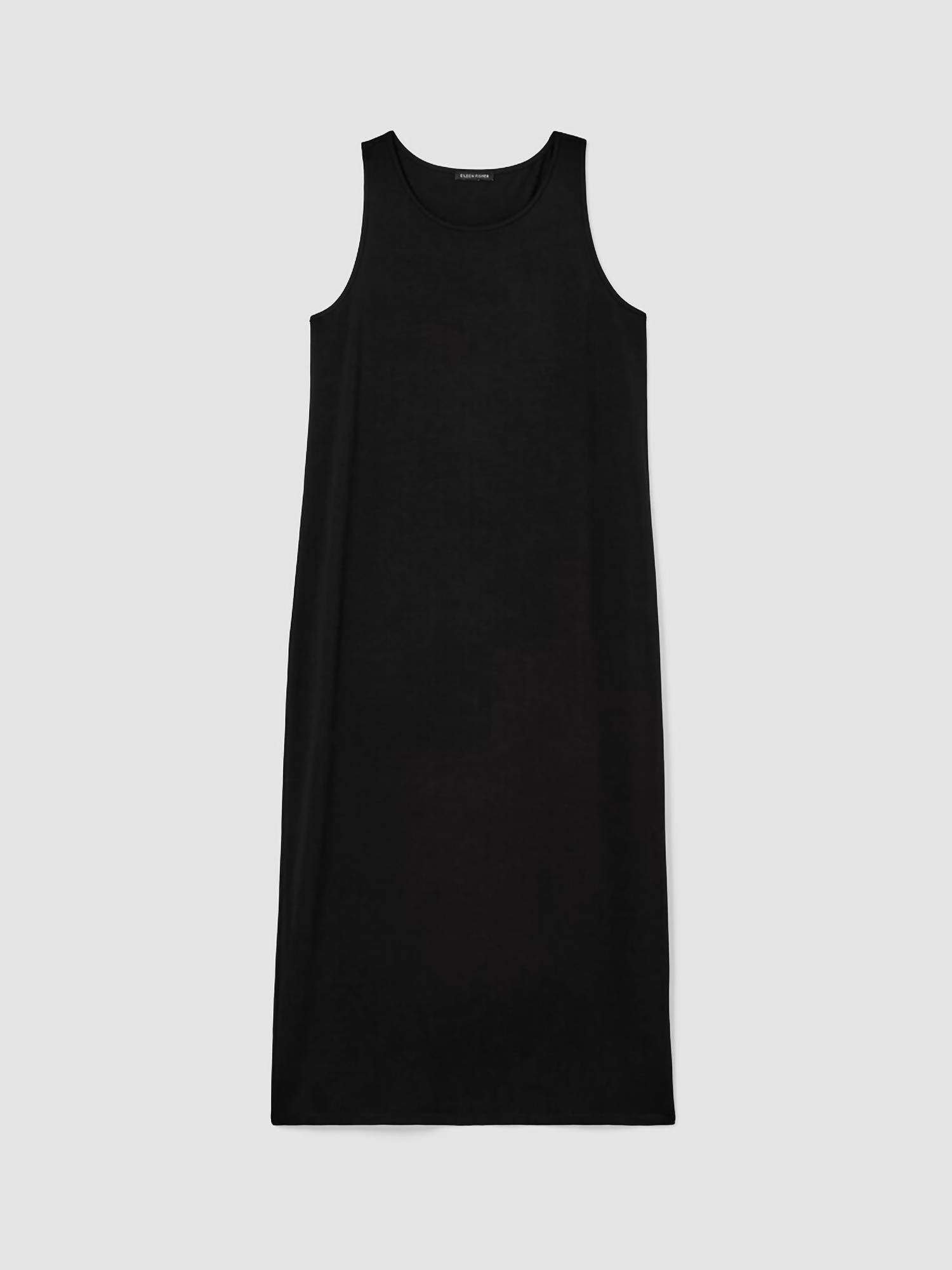 Eileen Fisher Stretch Jersey Sleeveless Midi Tank Dress in black - women's dress - view 5