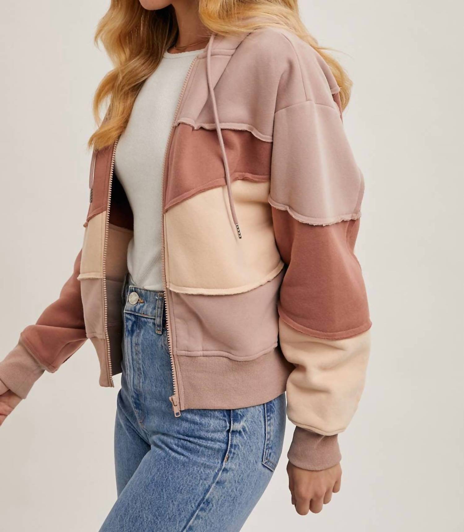 Bluivy - Color Block Full Zip Hoodie