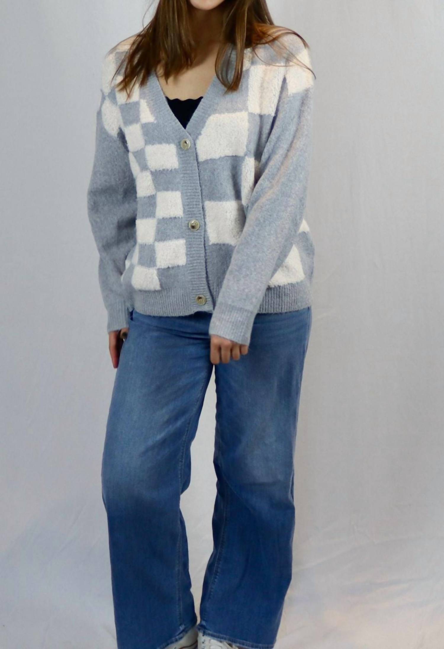 Adora - Silver Square Cardigan